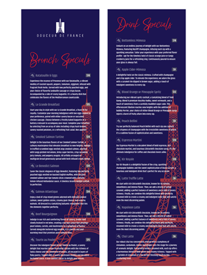 Menu Design by Brooks Design for Douceur de France | Design: #32901317