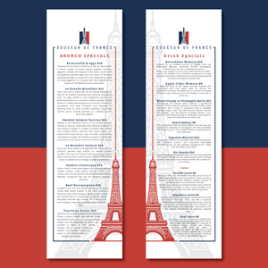 Diseño de Menú por Di3goAngelo para Douceur de France | Diseño #32899286