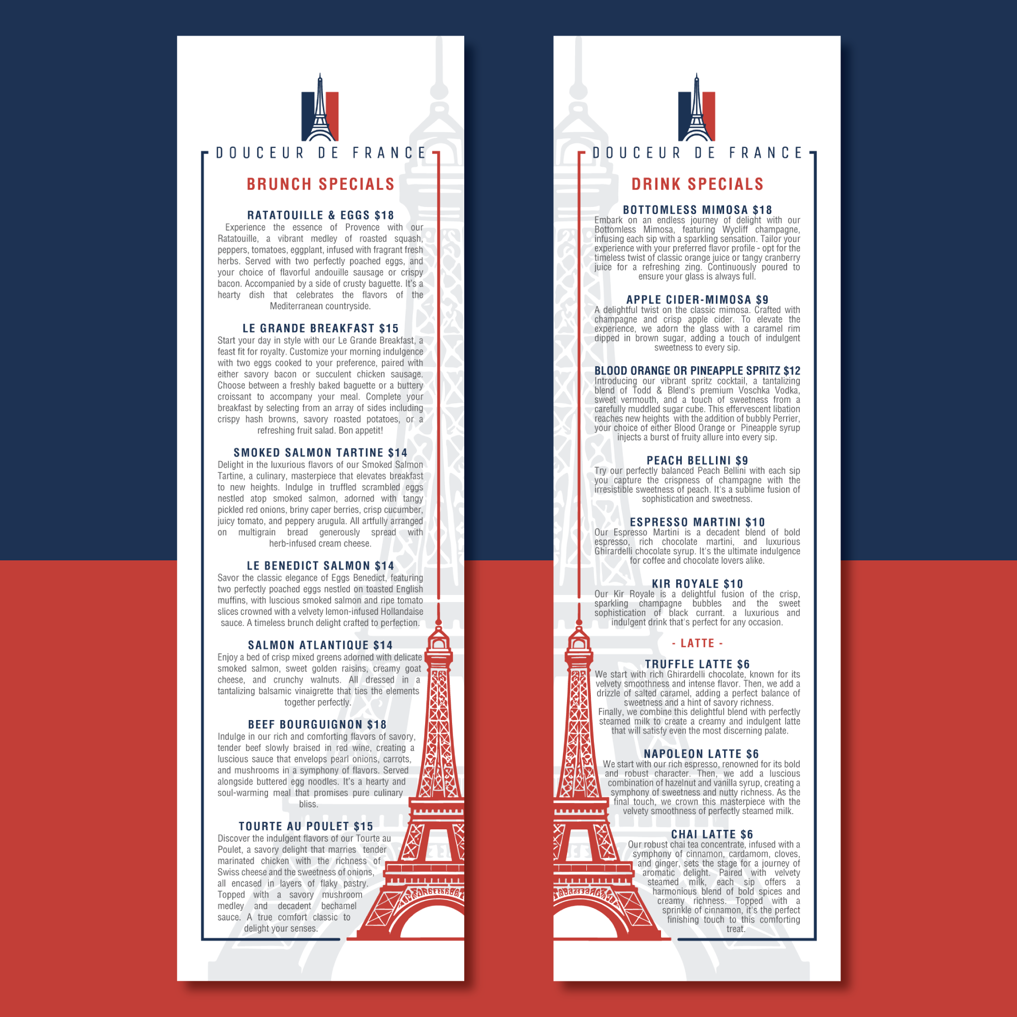 Menu Design by Di3goAngelo for Douceur de France | Design: #32900852