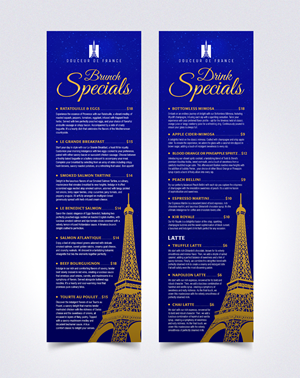 Menu Design by Sam.Art for Douceur de France | Design: #32895675