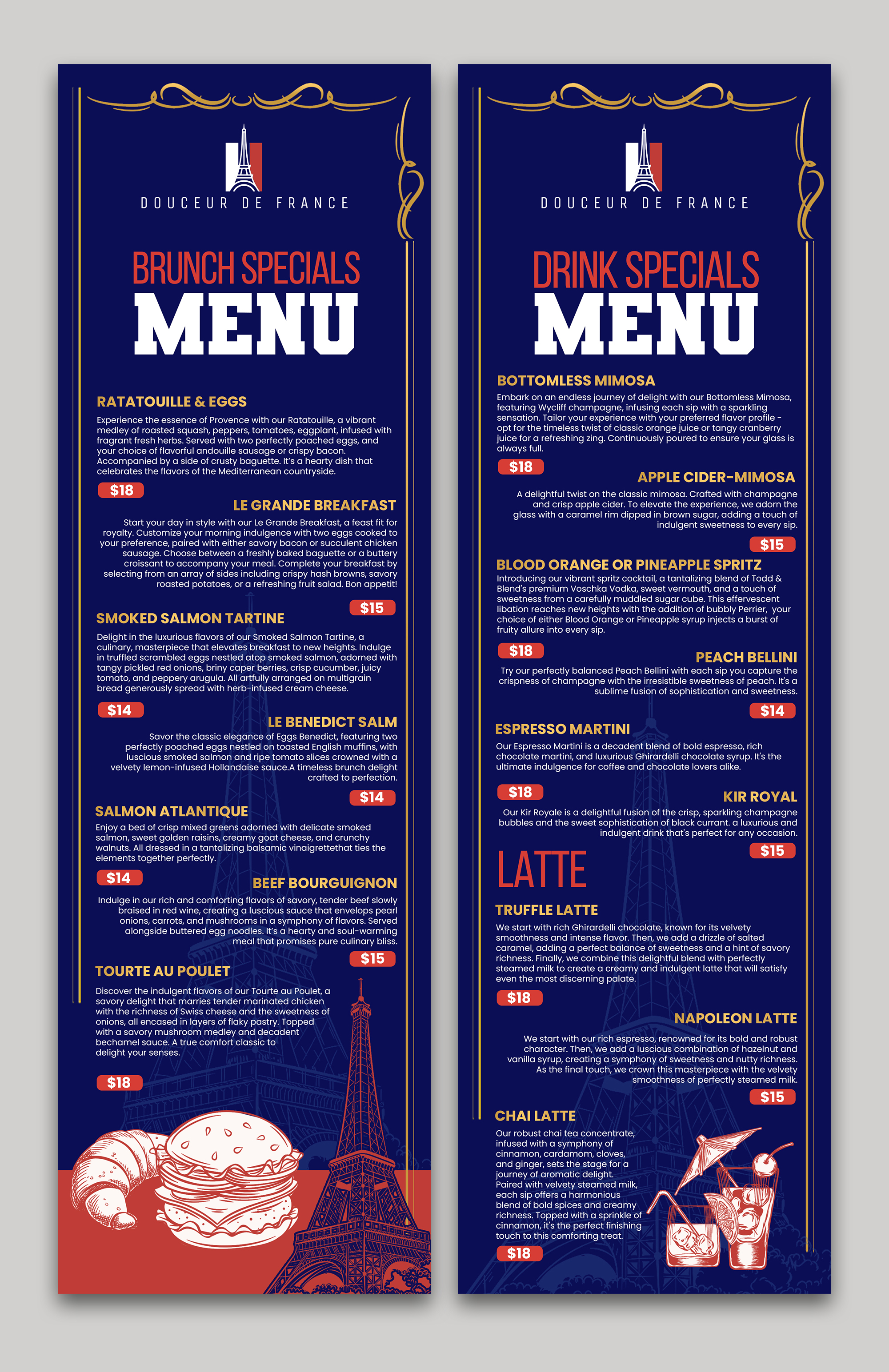 Design de Menu par debdesign pour Douceur de France | Design #32896543