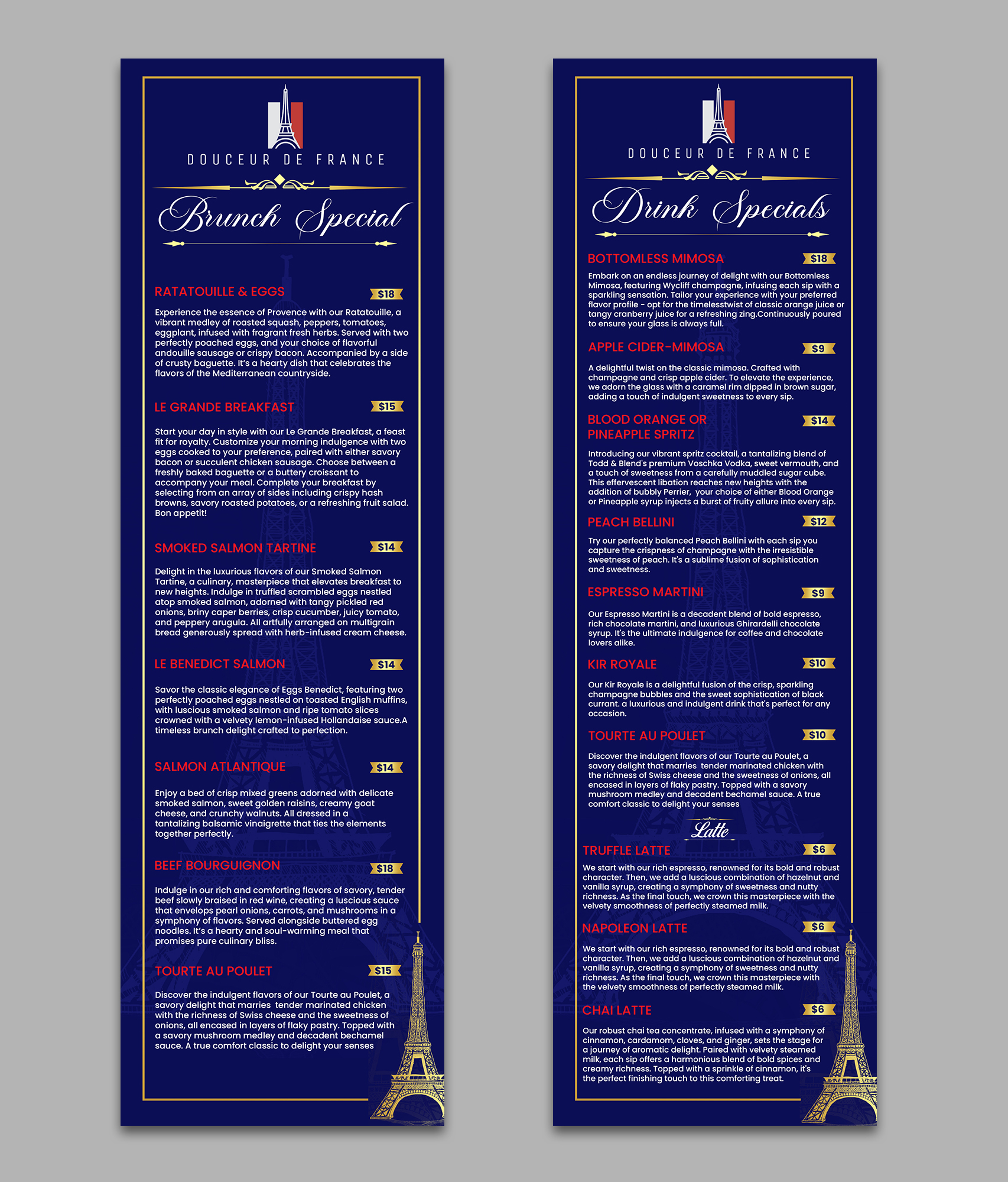 Menu Design by debdesign for Douceur de France | Design #32896578