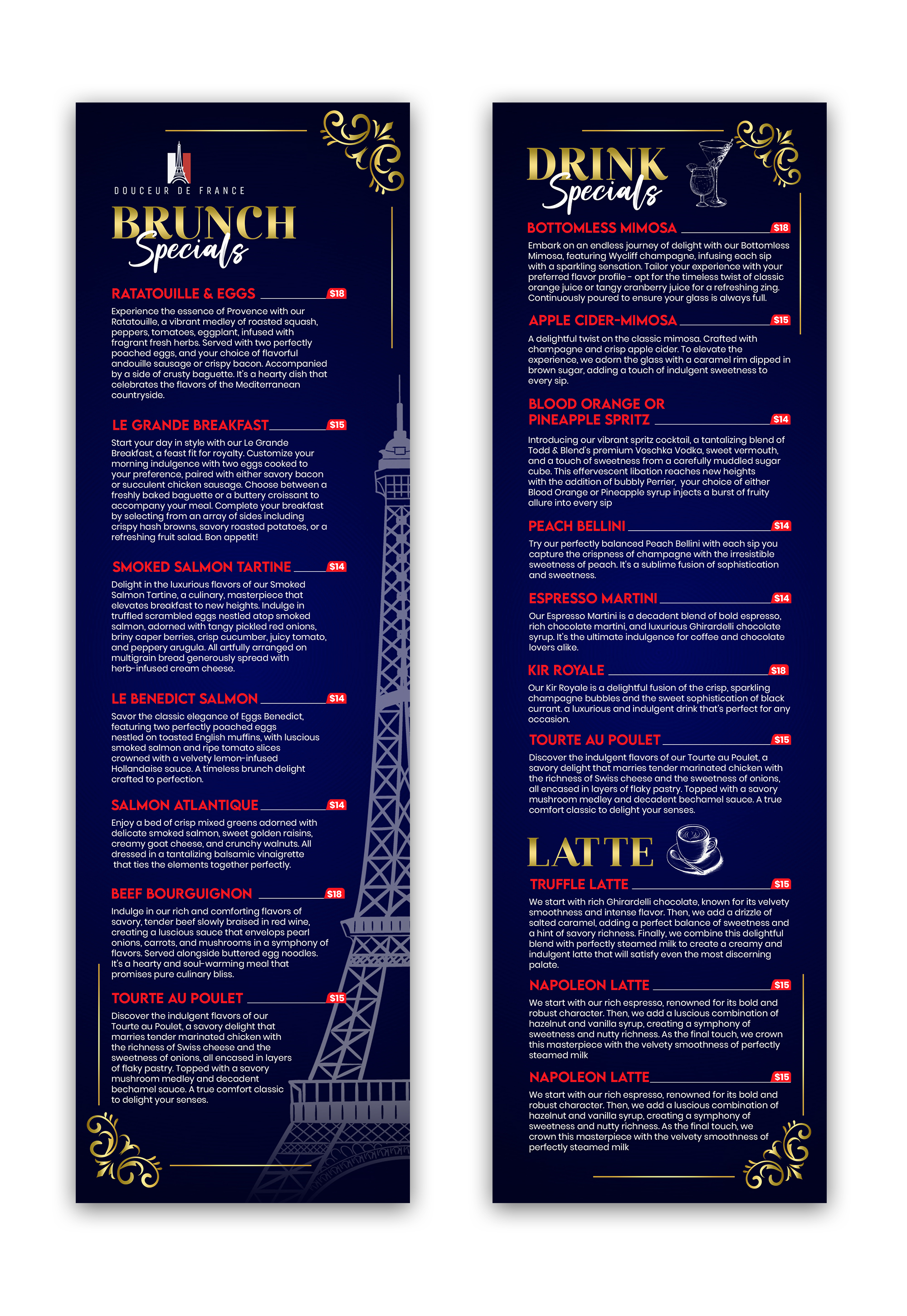 Menu Design by debdesign for Douceur de France | Design #32896609