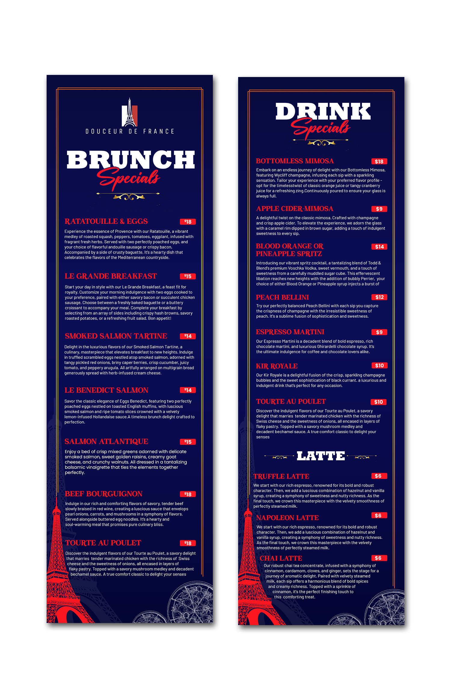 Menu Design by debdesign for Douceur de France | Design #32896998
