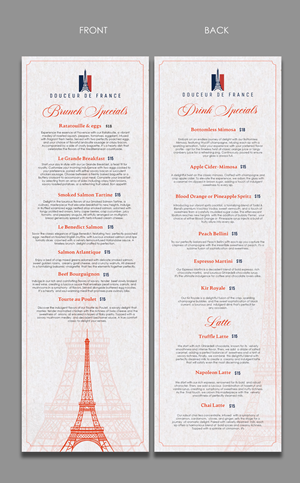 Menu Design by debdesign for Douceur de France | Design: #32897157