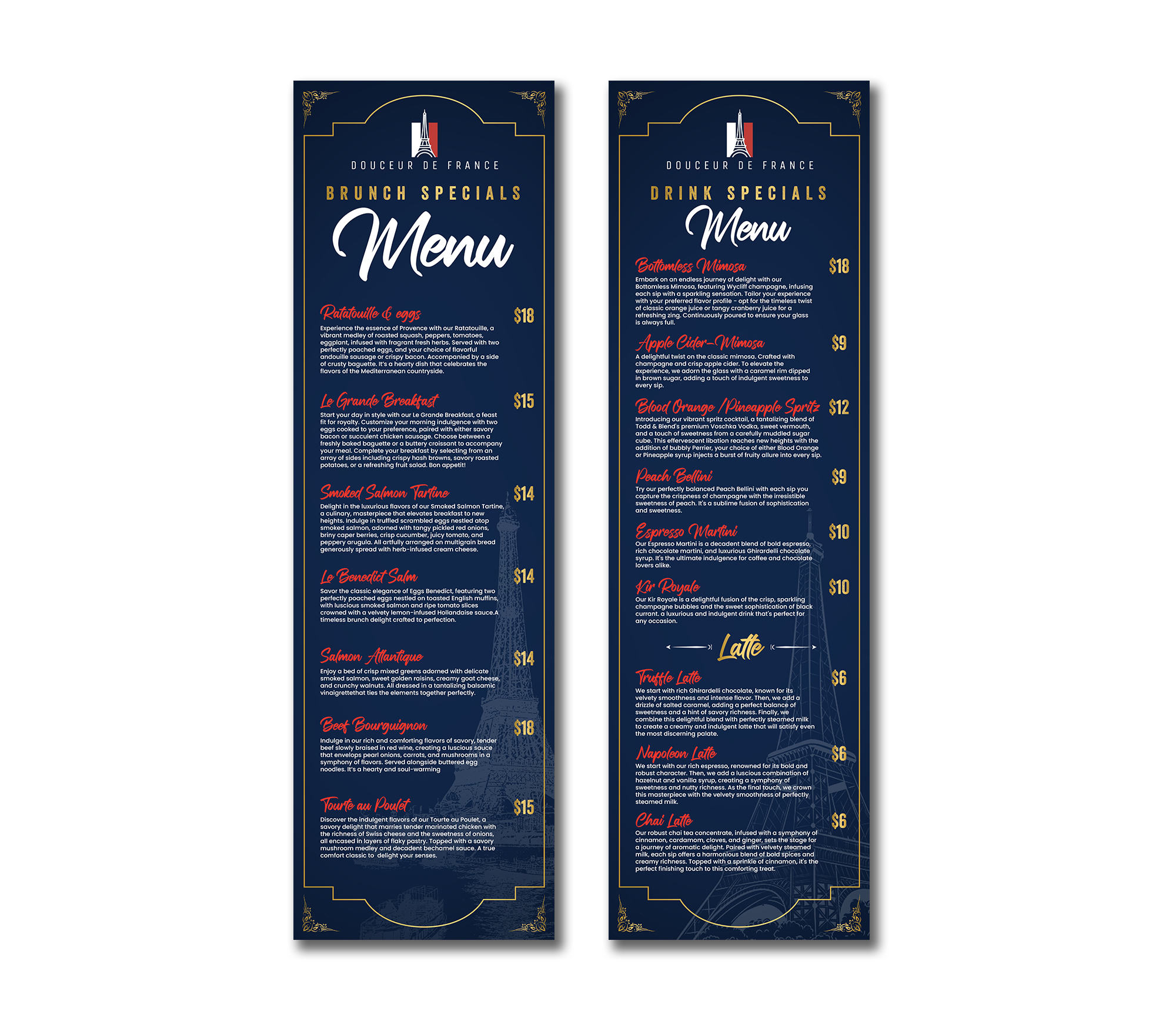 Design de Menu par debdesign pour Douceur de France | Design #32898105