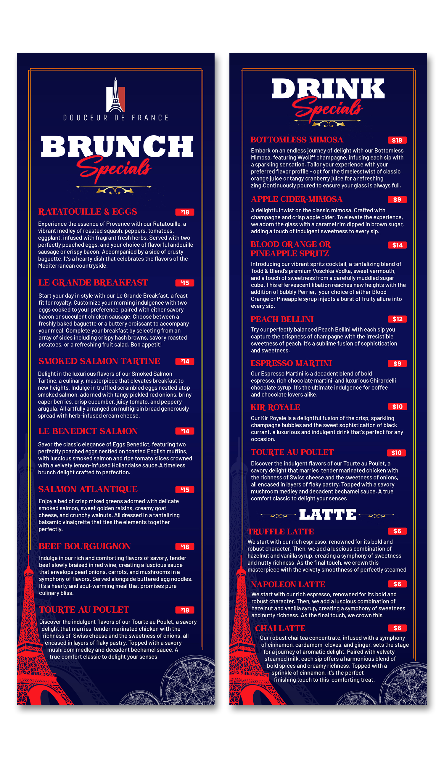 Menu Design by debdesign for Douceur de France | Design #32902754