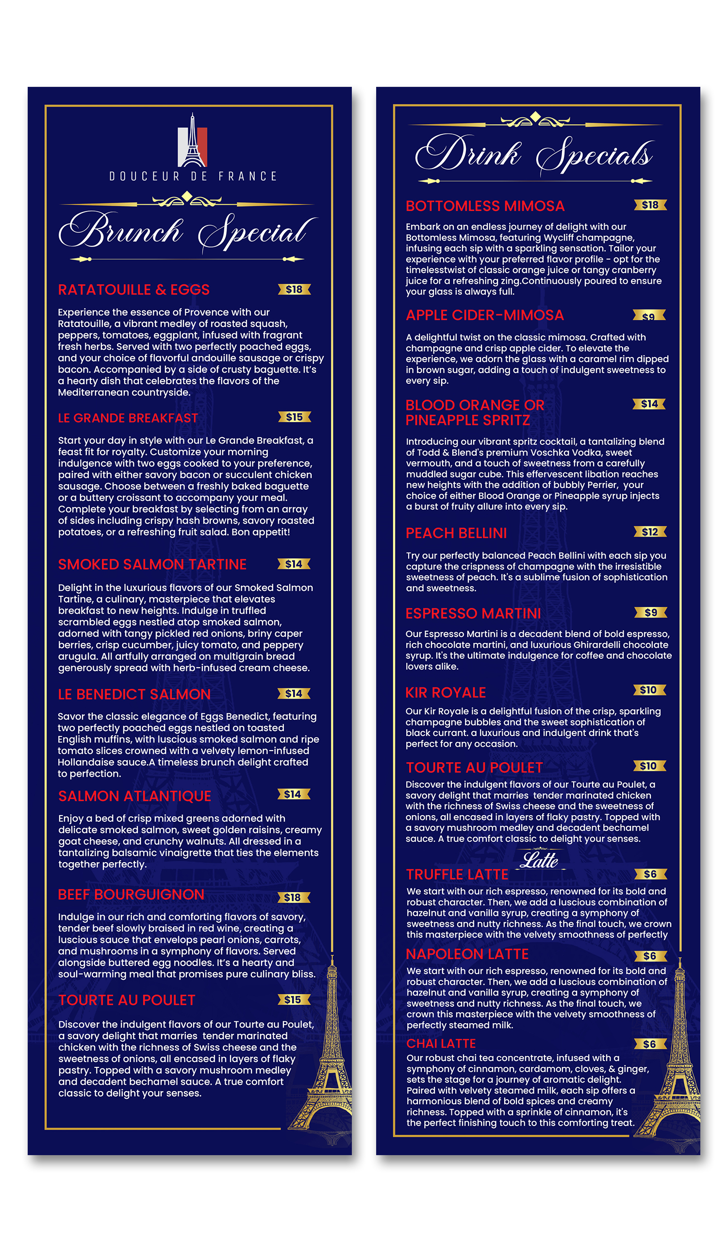 Menu Design by debdesign for Douceur de France | Design #32902756