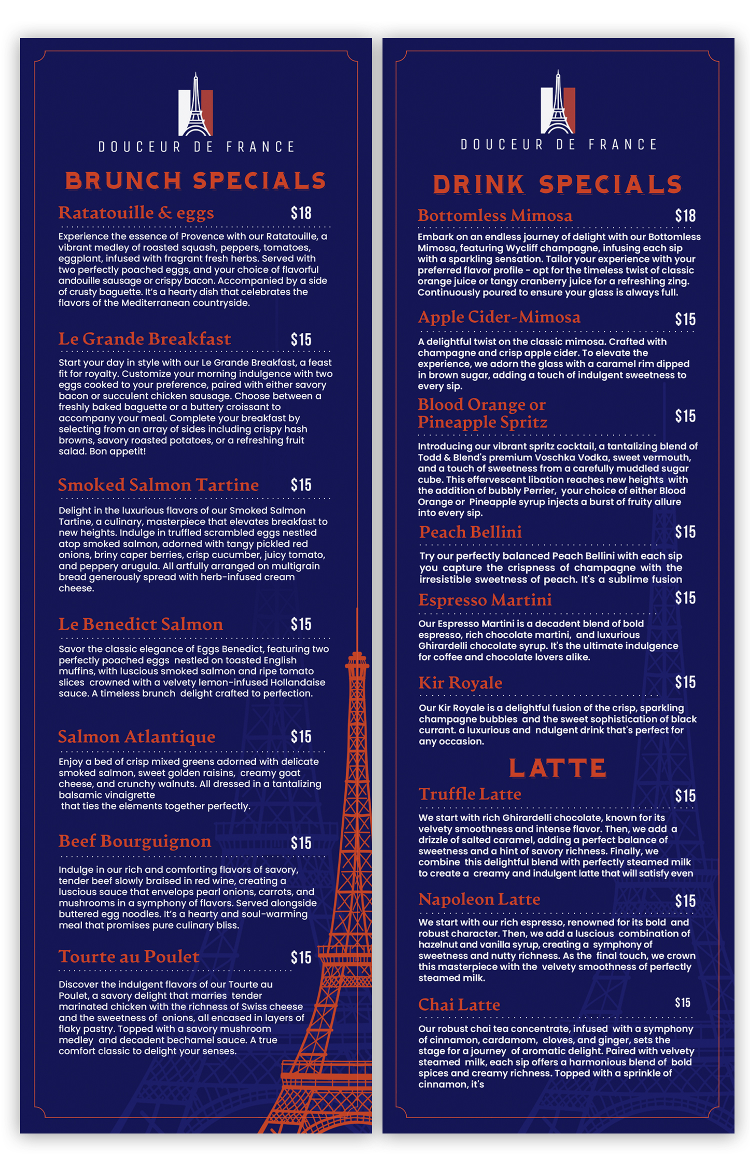 Menu Design by debdesign for Douceur de France | Design #32902761