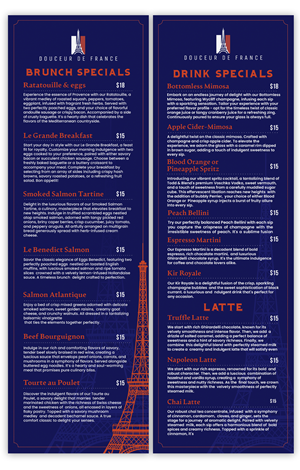 Menu Design by debdesign for Douceur de France | Design: #32902761