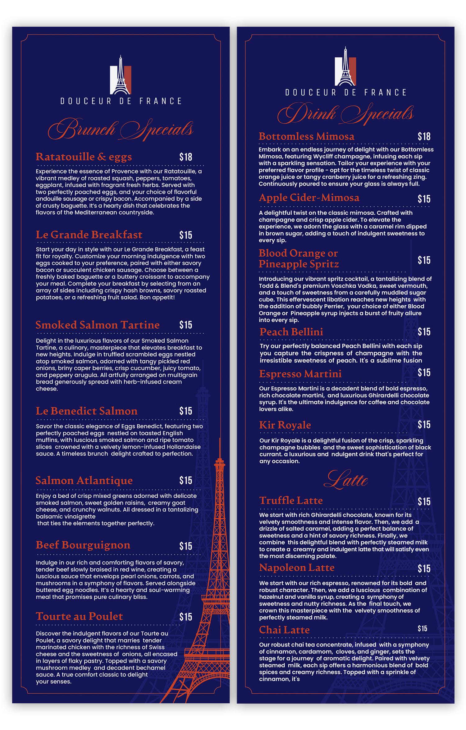 Menu Design by debdesign for Douceur de France | Design #32902762
