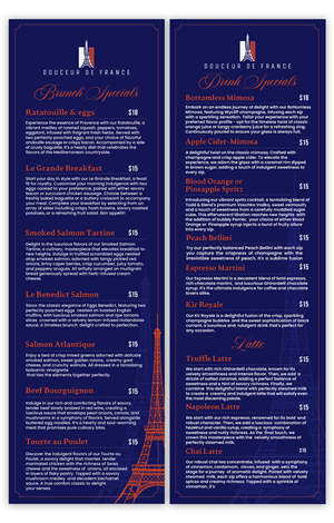 Menu Design by debdesign for Douceur de France | Design: #32902762