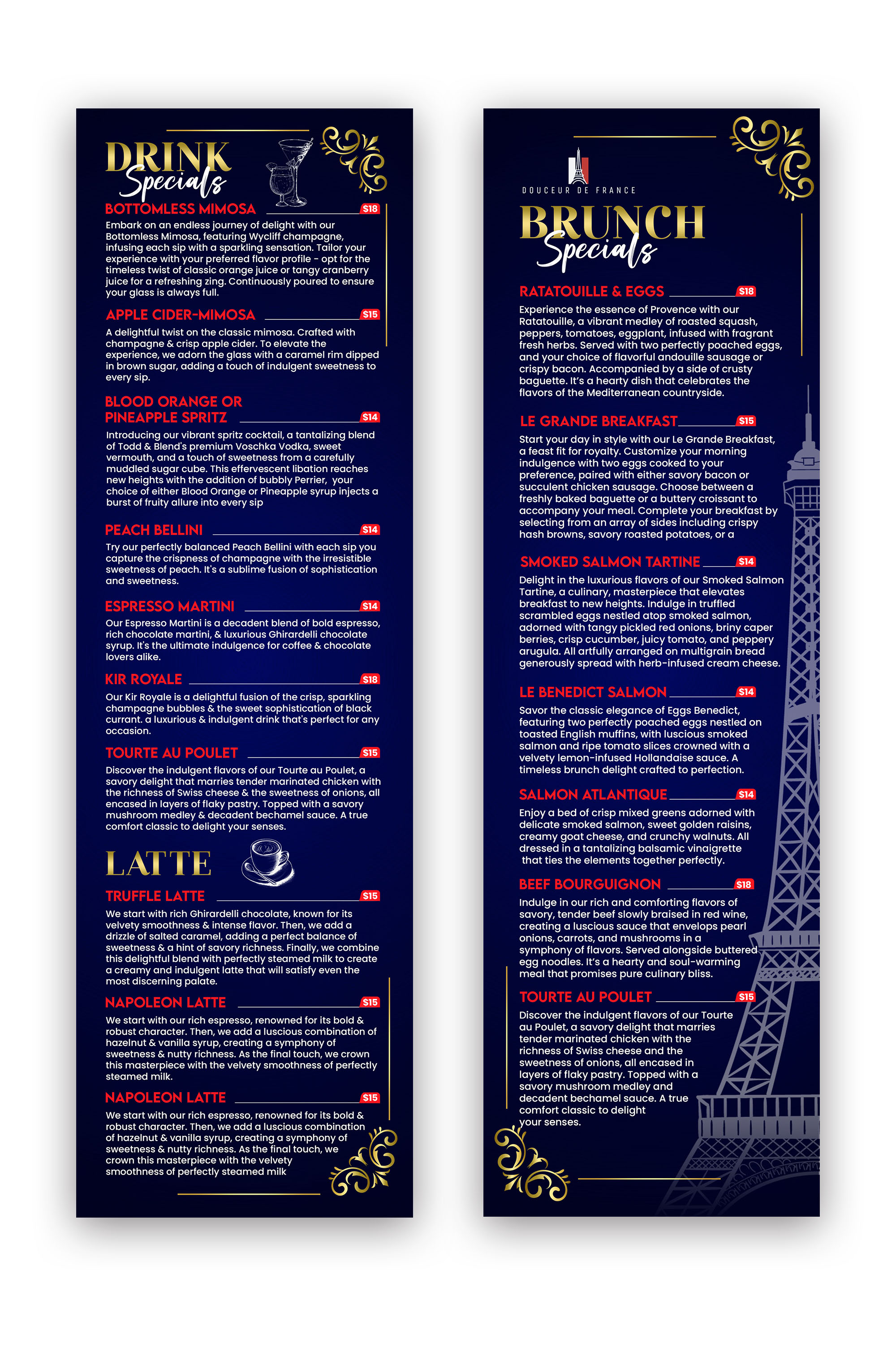 Menu Design by debdesign for Douceur de France | Design #32902890