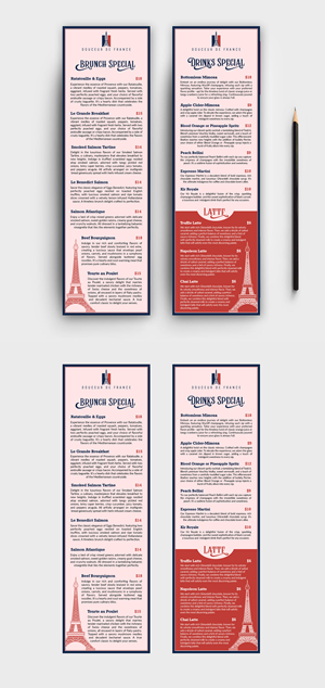 Menu Design by 123graphics for Douceur de France | Design: #32921198
