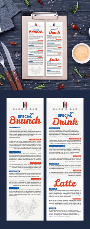 Menu Design by 123graphics for Douceur de France | Design: #32922620