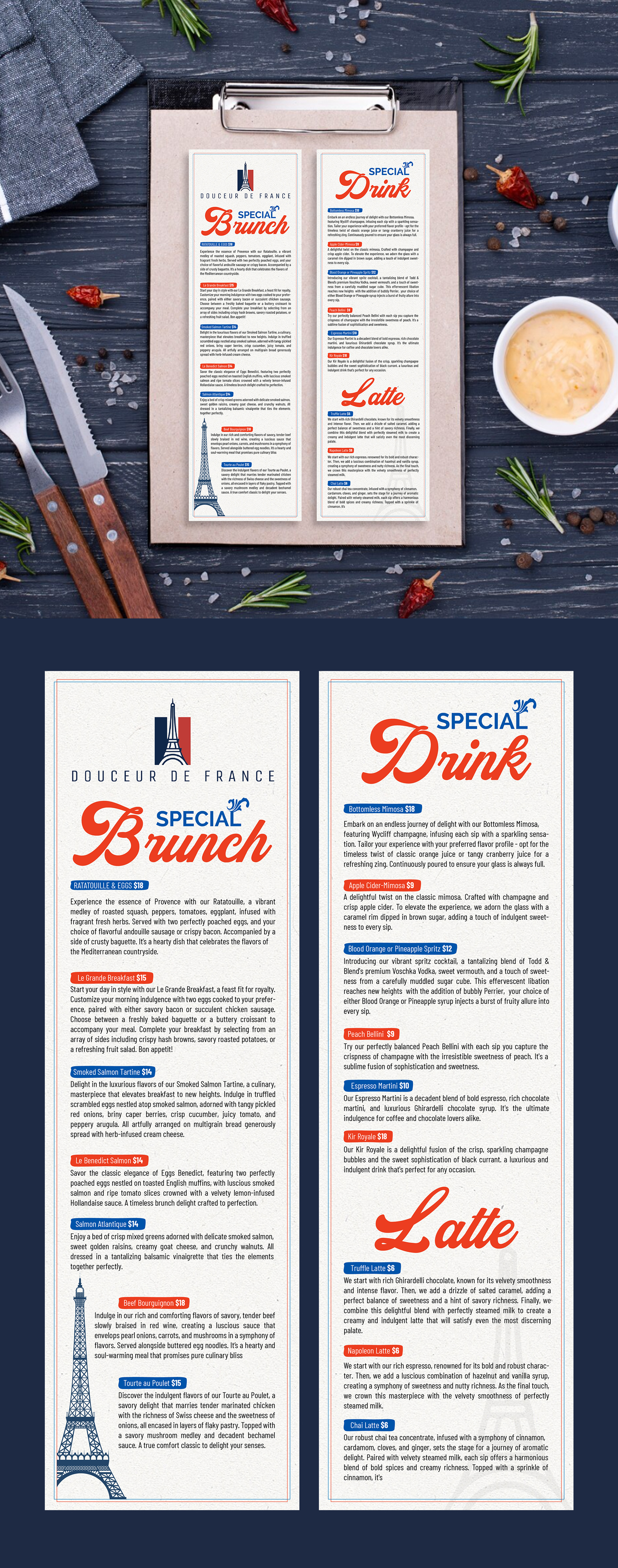 Design de Menu par 123graphics pour Douceur de France | Design #32922621