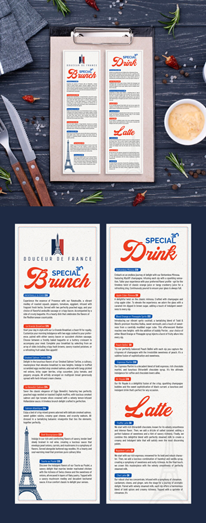 Menu Design by 123graphics for Douceur de France | Design: #32922621