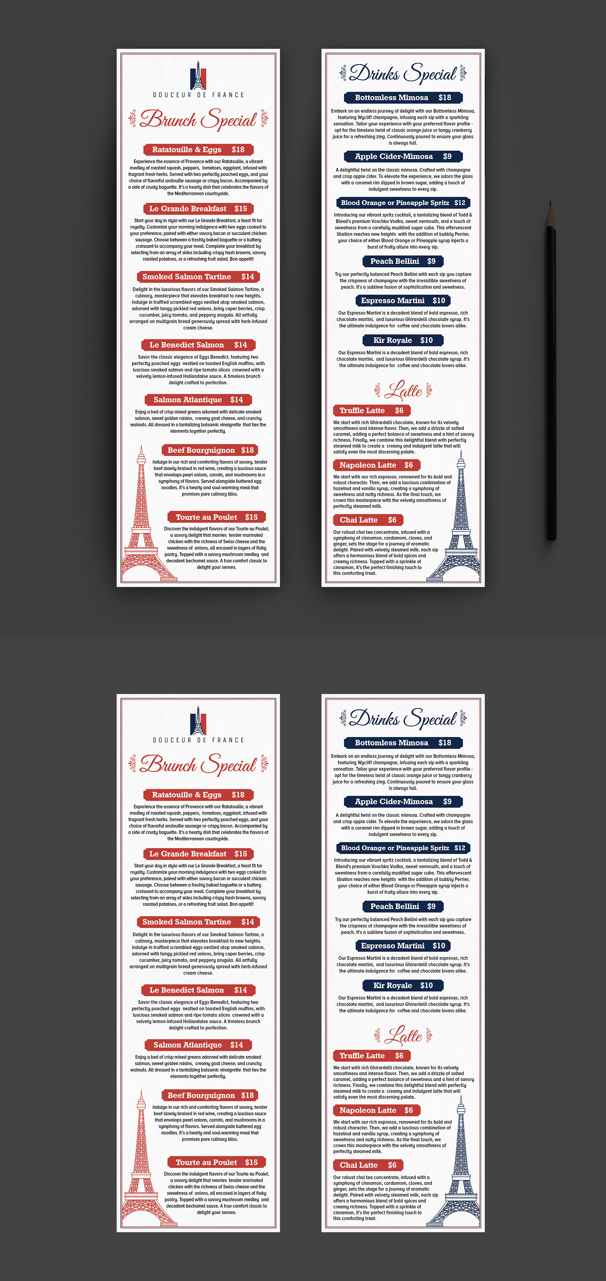 Menü-Design von 123graphics für Douceur de France | Design #32929301