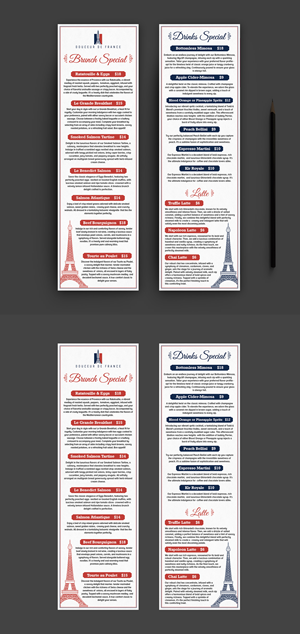 Menu Design by 123graphics for Douceur de France | Design: #32929301