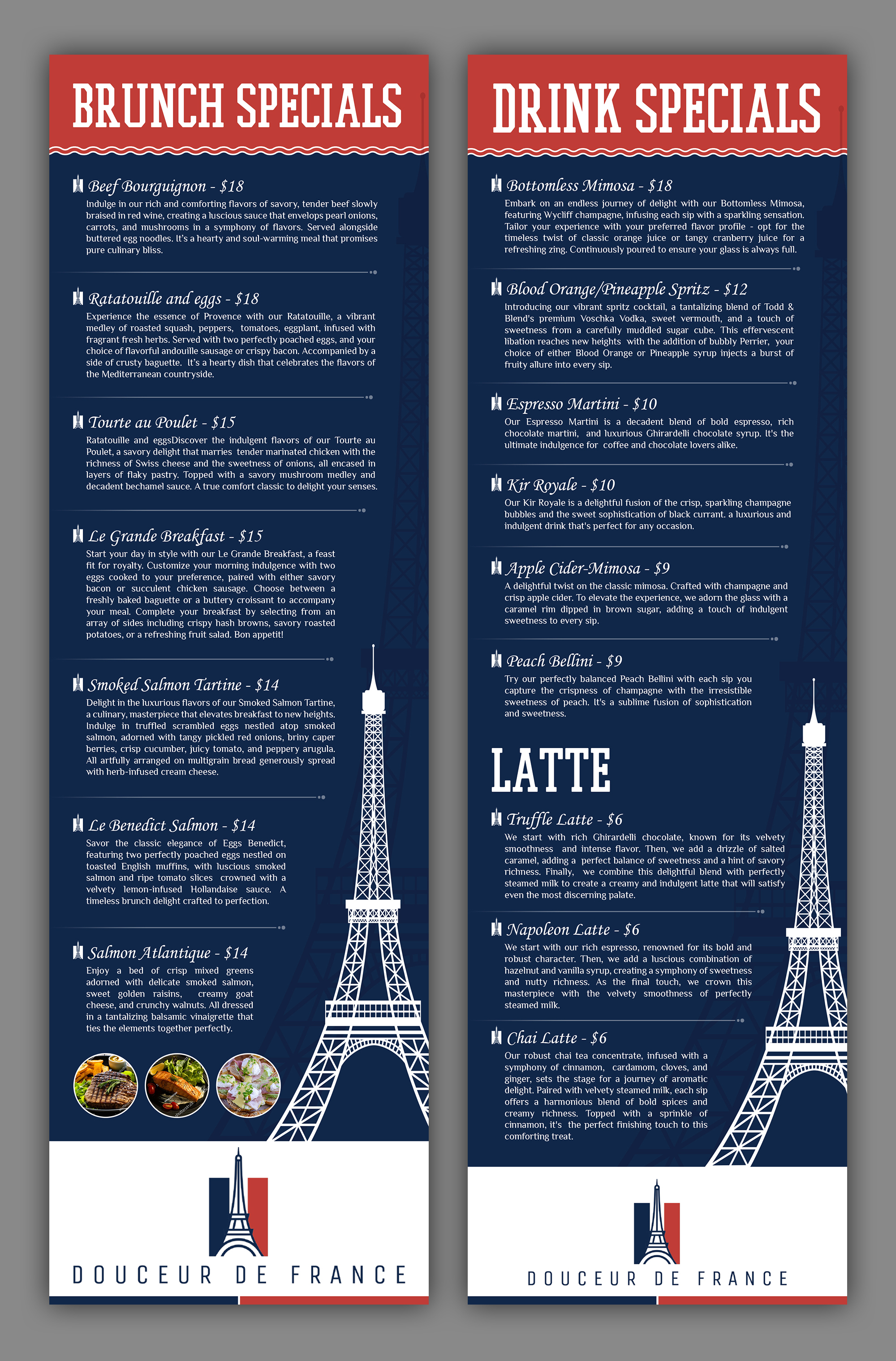 Menü-Design von websmartusa für Douceur de France | Design #32922693