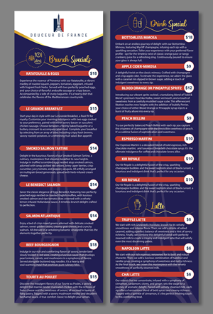 Diseño de Menú por Impressive Designs para Douceur de France | Diseño #32898111