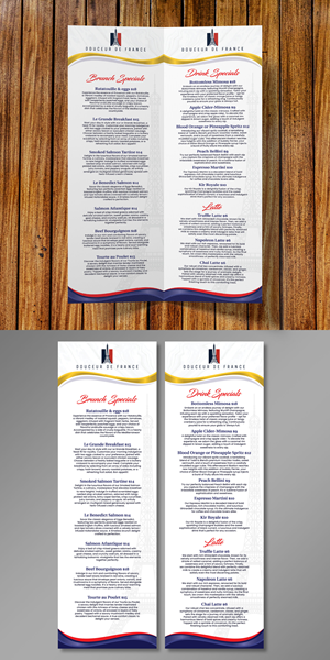 Menu Design by Dzhafir for Douceur de France | Design: #32889343