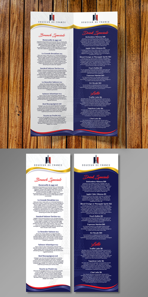 Menu Design by Dzhafir for Douceur de France | Design: #32889344