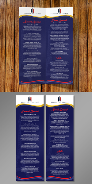 Menu Design by Dzhafir for Douceur de France | Design: #32889345