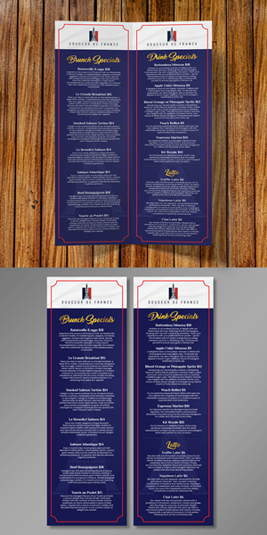 Menu Design by Dzhafir for Douceur de France | Design: #32889346