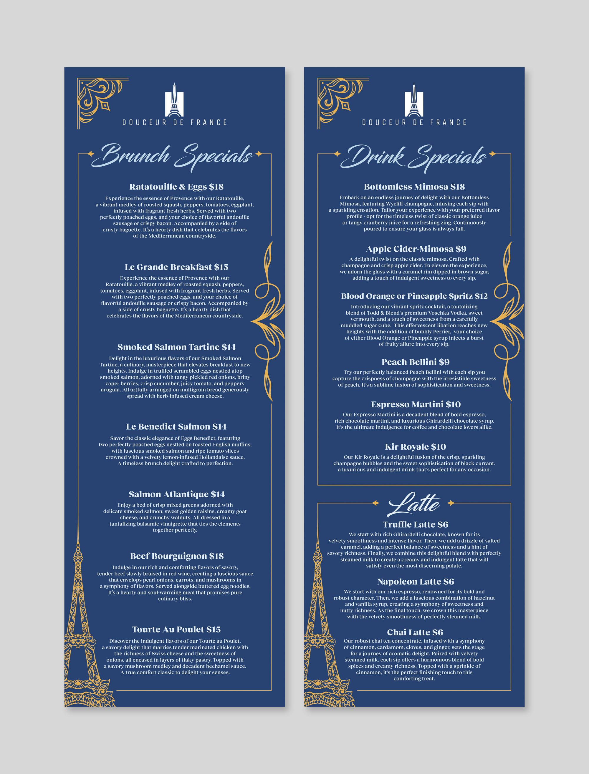 Design de Menu par Dzhafir pour Douceur de France | Design #32889590