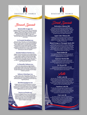 Menu Design by Dzhafir for Douceur de France | Design: #32894628