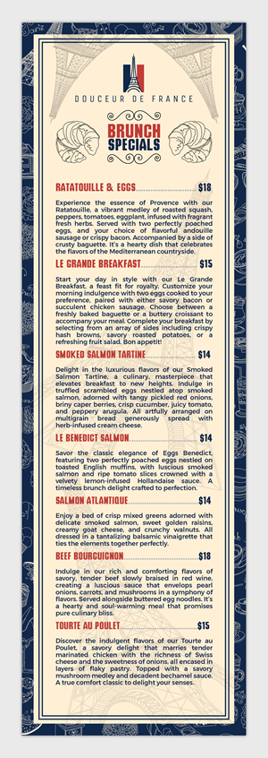 Menu Design by HeshanKavinda for Douceur de France | Design: #32931054