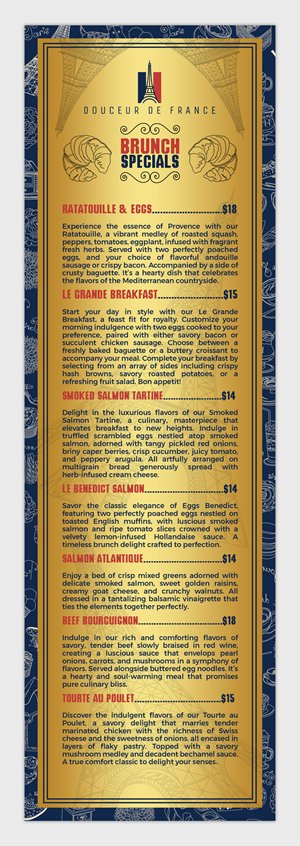 Menu Design by HeshanKavinda for Douceur de France | Design: #32931186