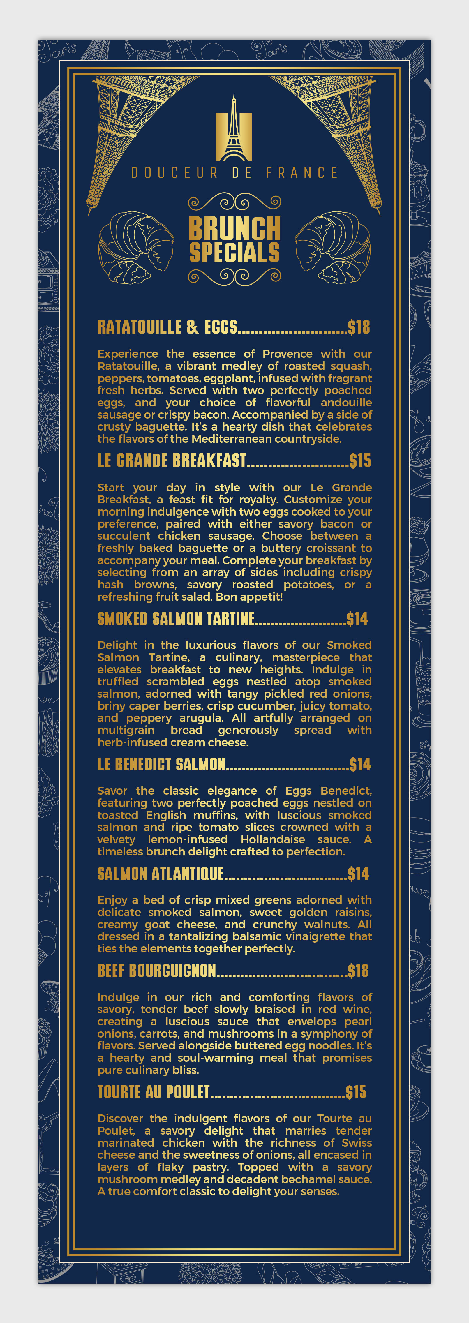 Menü-Design von HeshanKavinda für Douceur de France | Design #32931300