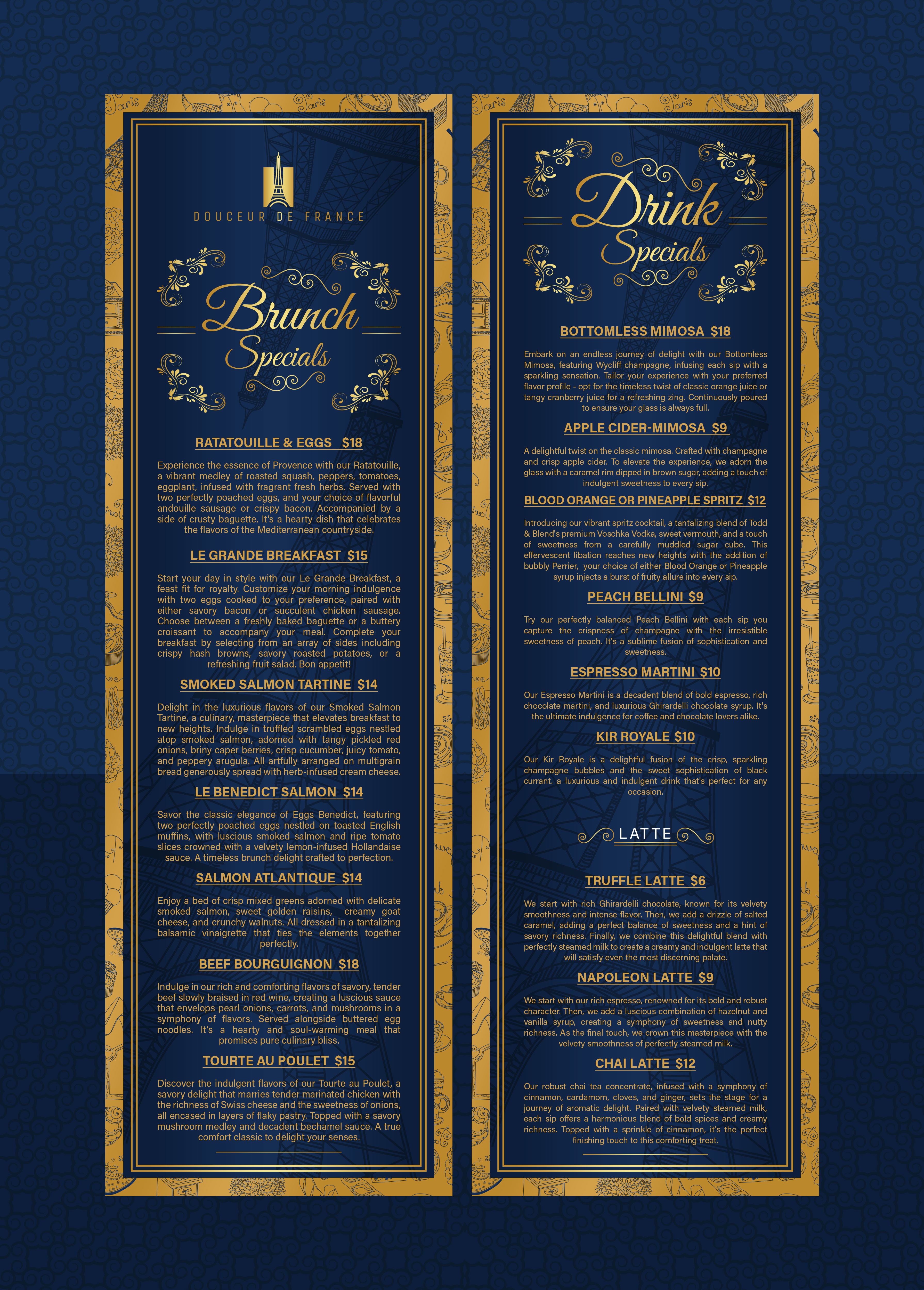 Design de Menu par HeshanKavinda pour Douceur de France | Design #32936477