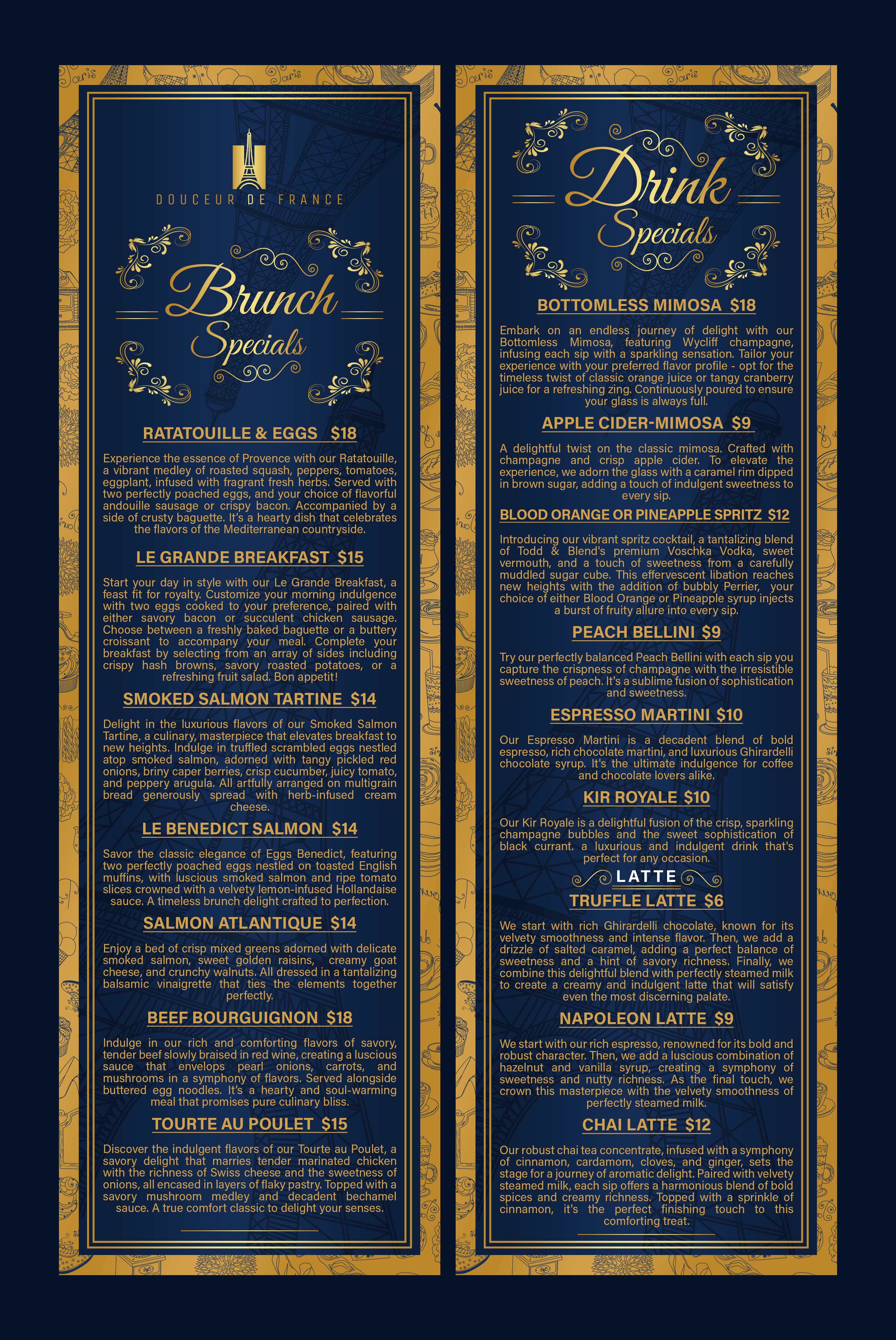 Design de Menu par HeshanKavinda pour Douceur de France | Design #32940669