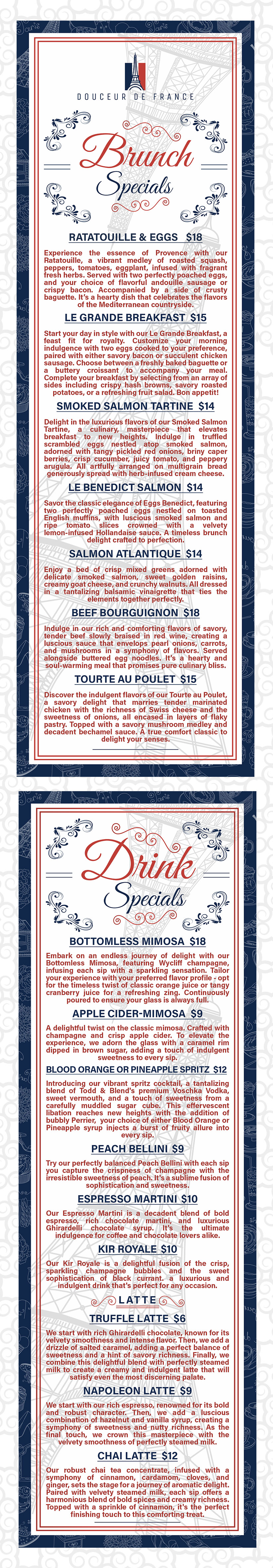 Design de Menu par HeshanKavinda pour Douceur de France | Design #32956912