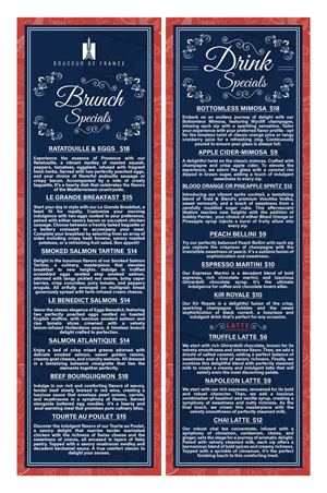 Menu Design by HeshanKavinda for Douceur de France | Design: #32959877