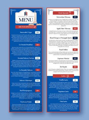Menu Design by Graphic Guy for Douceur de France | Design: #32890811