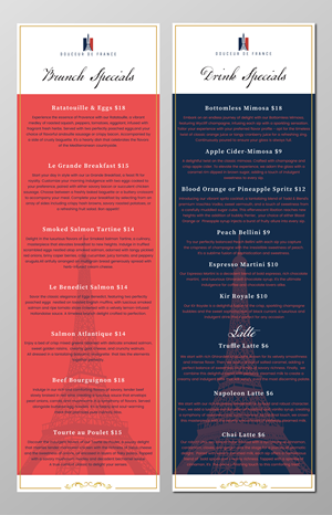 Menu Design by Moon Design. for Douceur de France | Design: #32896861