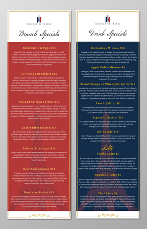 Menu Design by Moon Design. for Douceur de France | Design: #32904356