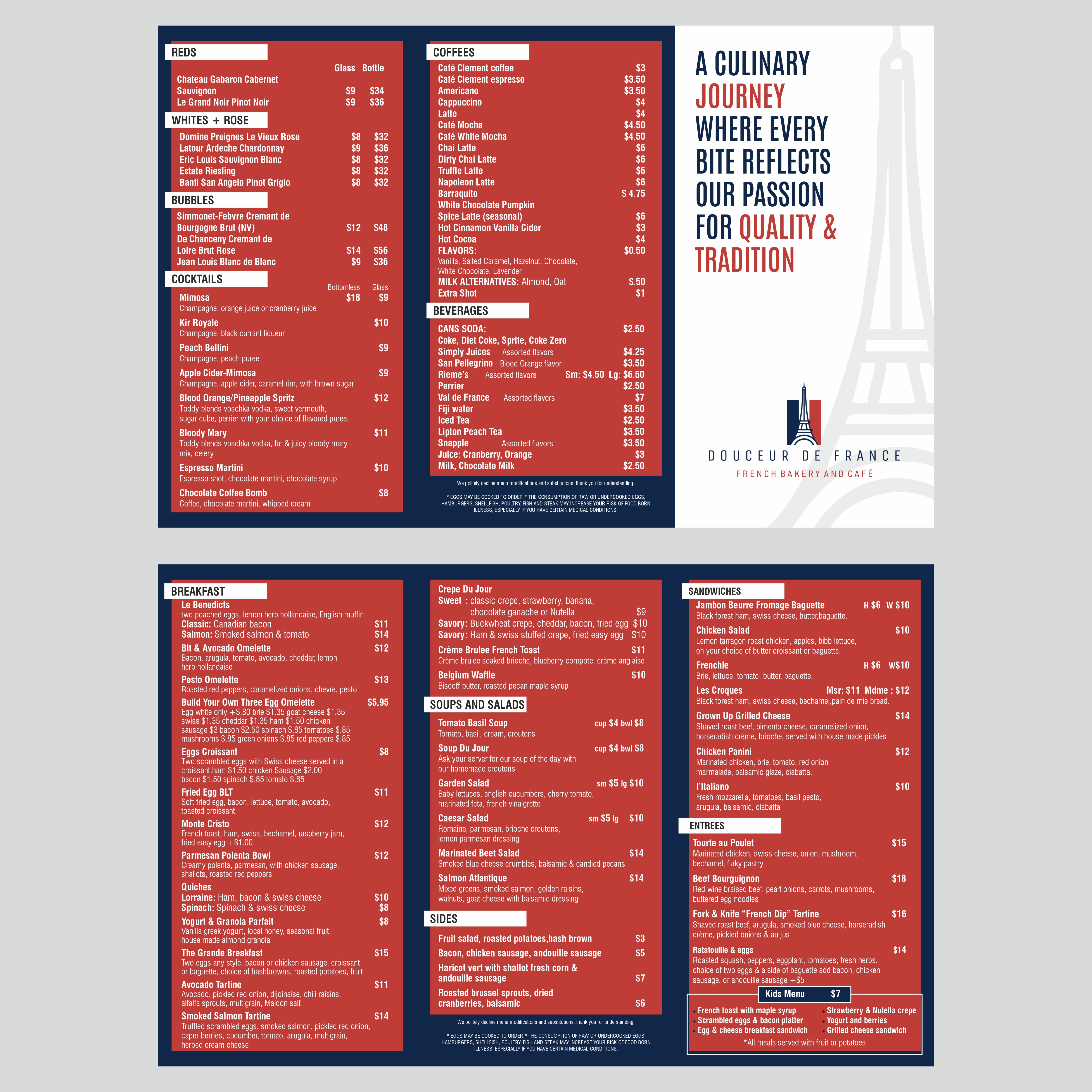 Diseño de Menú por sumitJain9158 para Douceur de France | Diseño: #32935548