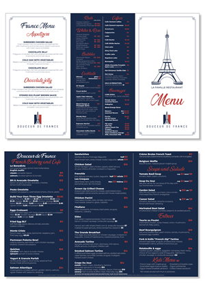Diseño de Menú por MarkoE para Douceur de France | Diseño: #32951221