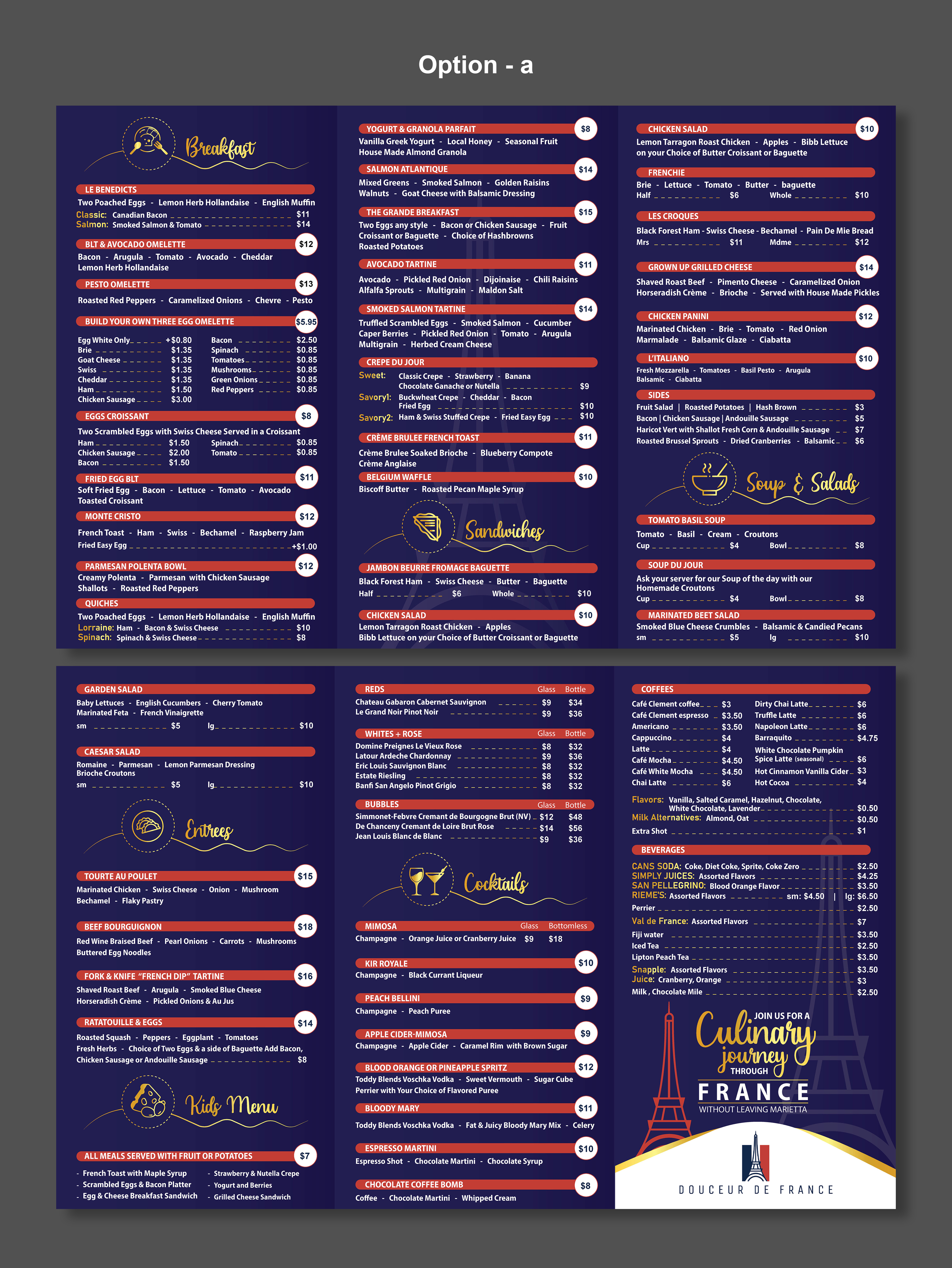 Menu Design by Impressive Designs for Douceur de France | Design #32920135