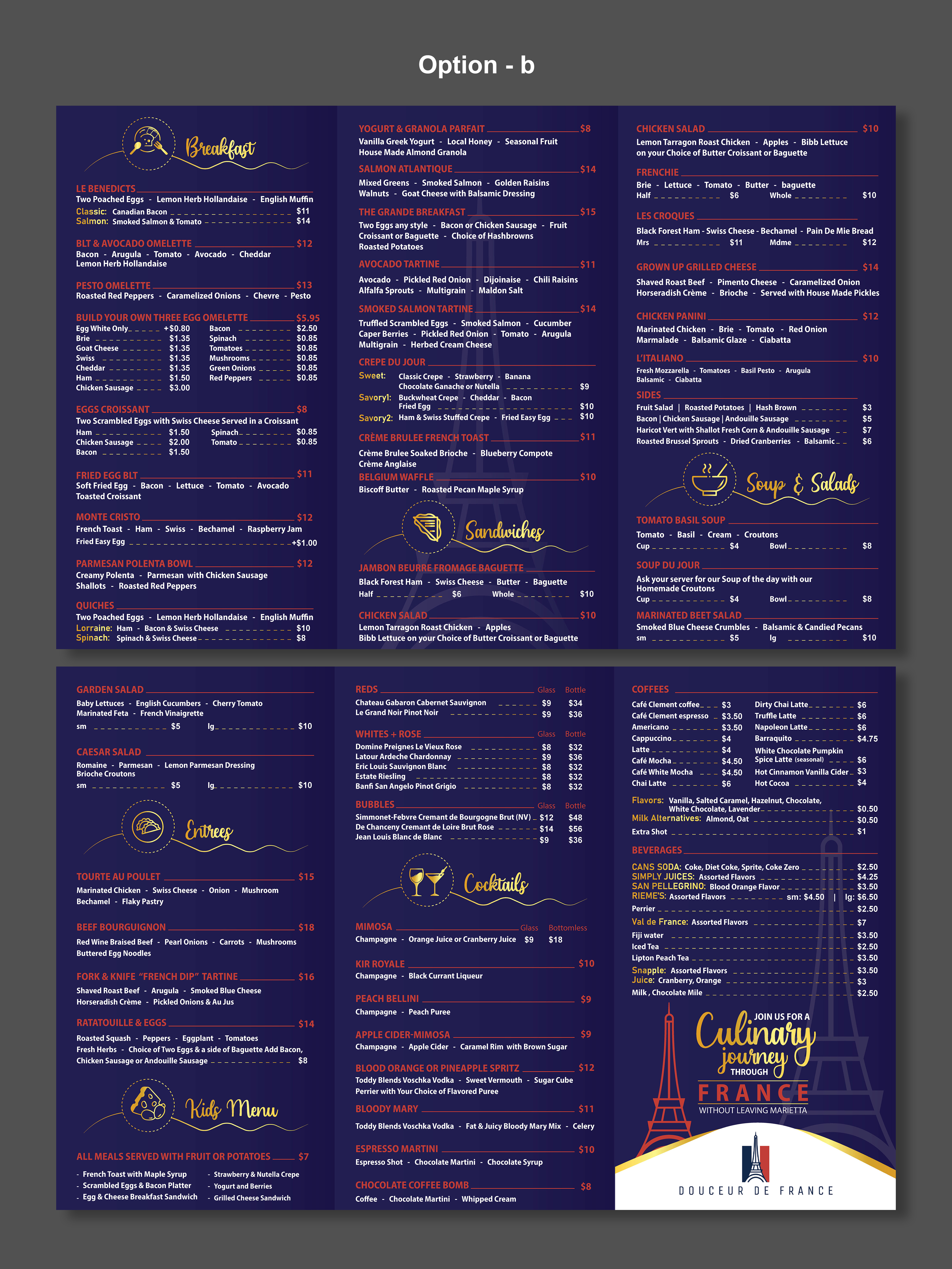 Menü-Design von Impressive Designs für Douceur de France | Design #32920136