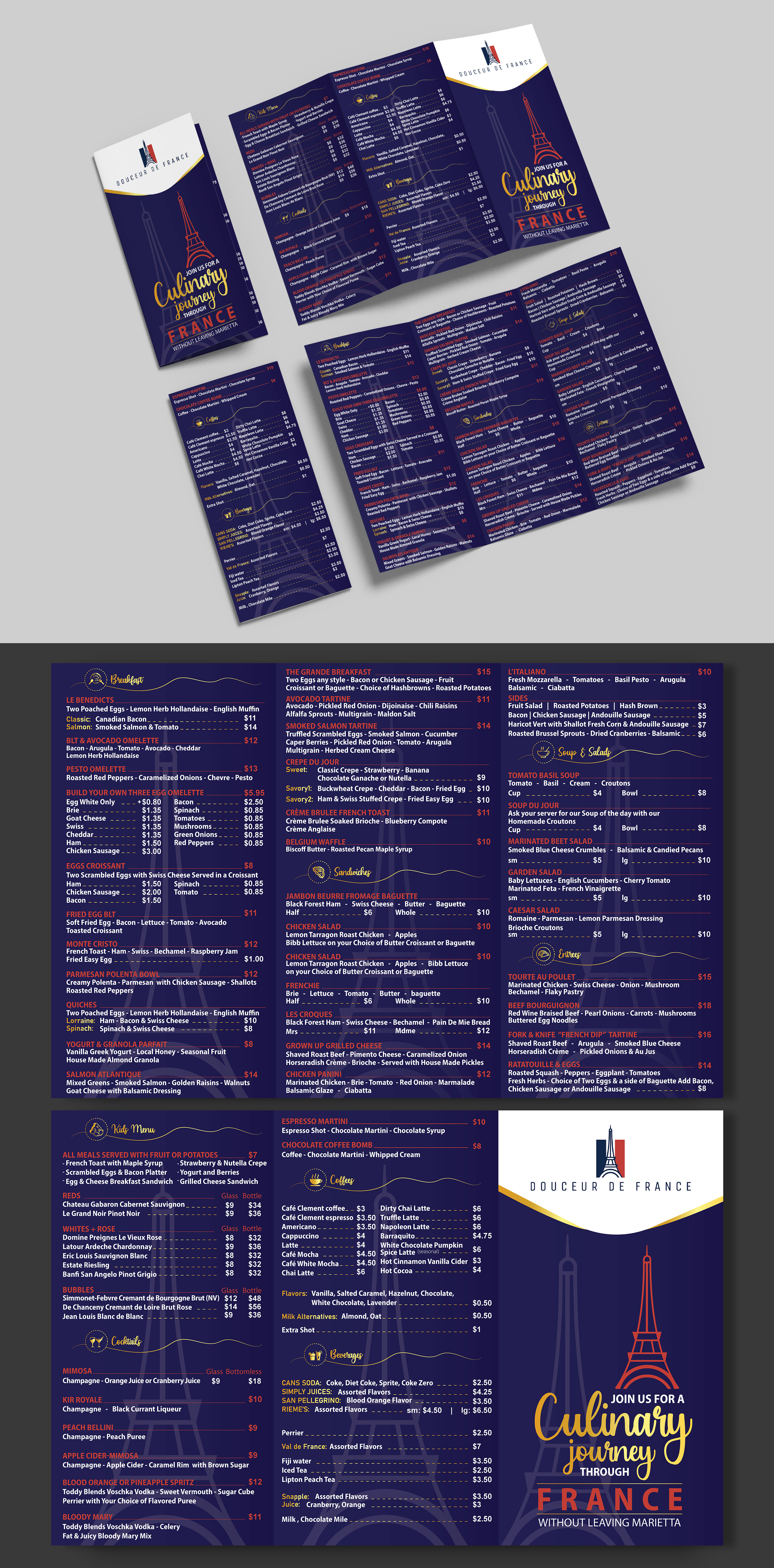 Design de Menu par Impressive Designs pour Douceur de France | Design #32937114
