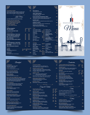 Diseño de Menú por Graphic Guy para Douceur de France | Diseño: #32930694