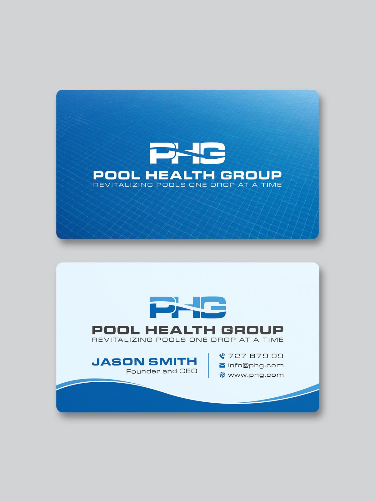Diseño de Tarjeta de Presentación por Creative Moon Design para Pool Health Group Inc | Diseño #33025201