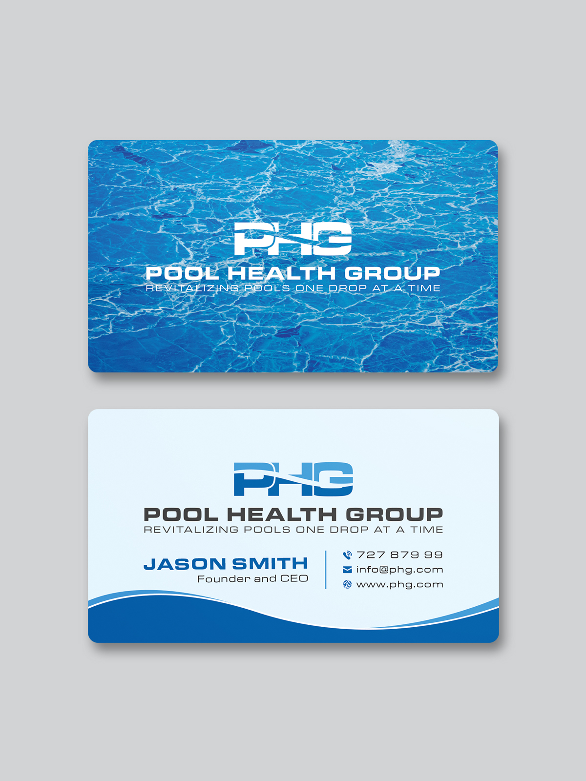 Diseño de Tarjeta de Presentación por Creative Moon Design para Pool Health Group Inc | Diseño #33025202