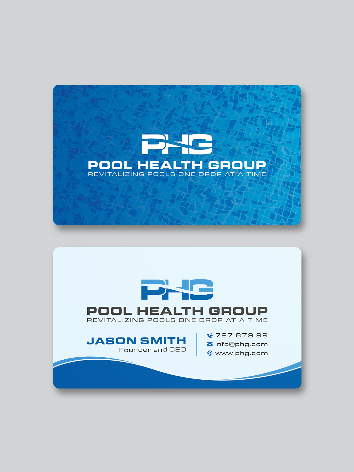 Diseño de Tarjeta de Presentación por Creative Moon Design para Pool Health Group Inc | Diseño #33025203